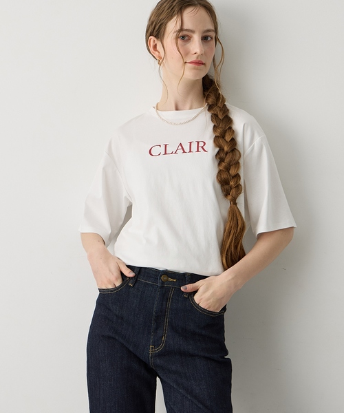 LE SOUK HOLIDAY(ルスークホリデー)の「ロゴプリントTシャツ【接触冷感・吸水速乾】(Tシャツ/カットソー・レディース・ベージュ/オフホワイト/チャコールグレー・M/L)」の4枚目の写真