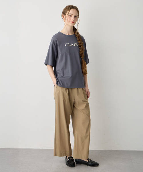 LE SOUK HOLIDAY(ルスークホリデー)の「ロゴプリントTシャツ【接触冷感・吸水速乾】(Tシャツ/カットソー・レディース・ベージュ/オフホワイト/チャコールグレー・M/L)」の14枚目の写真