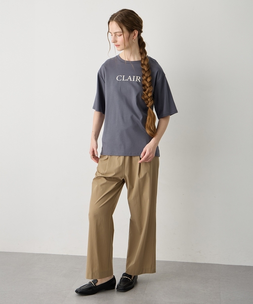 LE SOUK HOLIDAY(ルスークホリデー)の「ロゴプリントTシャツ【接触冷感・吸水速乾】(Tシャツ/カットソー・レディース・ベージュ/オフホワイト/チャコールグレー・M/L)」の16枚目の写真