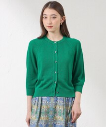 ペーパーニット クルーネックカーディガン