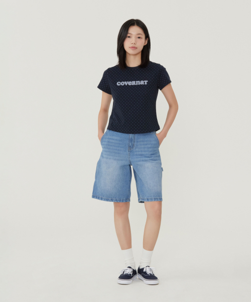 COVERNAT WOMAN(カバーナットウーマン)の「ウィメンズクーパー ロゴ スリムフィット Tシャツ ネイビー(Tシャツ/カットソー・レディース・その他・WS/WM)」の4枚目の写真