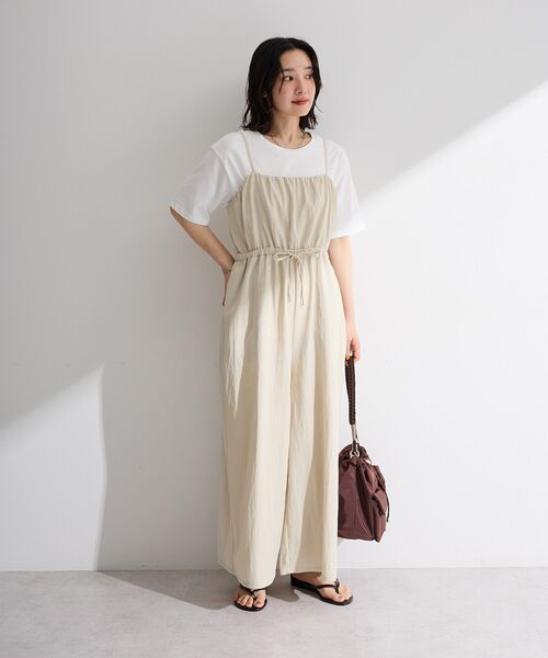 Green Parks(グリーンパークス)の「胸元バルーンワイドシルエットサロペット(サロペット/オーバーオール・レディース・ライトベージュ/ブラック/ネイビー・FREE)」の21枚目の写真