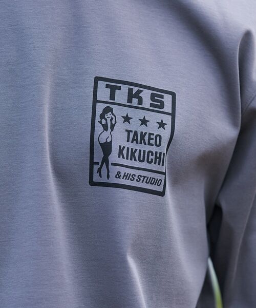 TAKEO KIKUCHI(タケオキクチ)の「【BOWLER HAT LABEL】アイスクリアコットン ピンナップガール 半袖Tシャツ(Tシャツ/カットソー・メンズ・グリーン/ホワイト/ダークグレー/ブラック・03/02/04)」の5枚目の写真