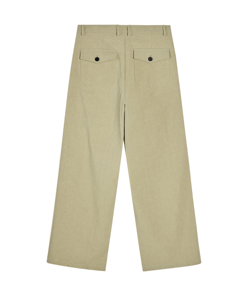 AKECII(アケシ)の「ヘリソンワイドチノパンツ_ウォッシュドベージュ(その他パンツ・メンズ・その他・LARGE/MEDIUM/SMALL)」の2枚目の写真