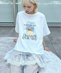 PILIT | 裾レースドッキングTee(Tシャツ/カットソー)