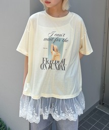 裾レースドッキングTee