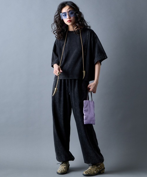 GEVS.(ジェイヴィス)の「ヴィンテージ加工ミニ裏毛バルーンパンツ<大きいサイズ有>GEVS.(その他パンツ・レディース・パープル系/スミクロ・5L/4L/3L/LL/L/M)」の12枚目の写真