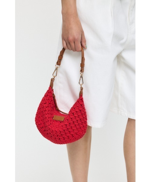 MOUSSY（マウジー）の「CROCHET MINI バッグ（ショルダーバッグ・レディース・ブラック/レッド・FREE）」の21枚目の写真