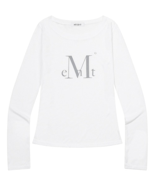 MUCENT（ムセント）の「MUCENT / ムセント メインシンボル シースルー 長袖Ｔシャツ ワンポイントロゴ 薄手（Tシャツ/カットソー・レディース・ホワイト/ブラック・FREE）」の7枚目の写真