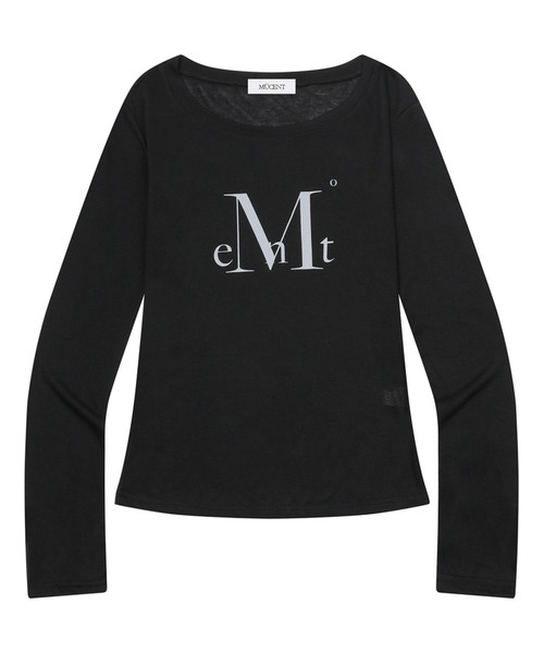 MUCENT（ムセント）の「MUCENT / ムセント メインシンボル シースルー 長袖Ｔシャツ ワンポイントロゴ 薄手（Tシャツ/カットソー・レディース・ホワイト/ブラック・FREE）」の6枚目の写真