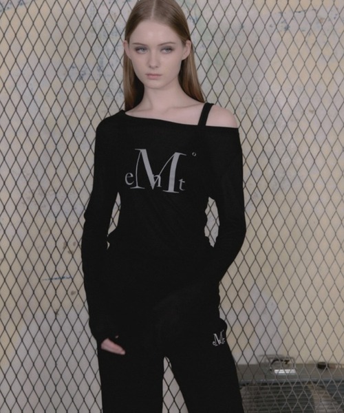 MUCENT（ムセント）の「MUCENT / ムセント メインシンボル シースルー 長袖Ｔシャツ ワンポイントロゴ 薄手（Tシャツ/カットソー・レディース・ホワイト/ブラック・FREE）」の5枚目の写真