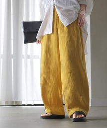 綿100% ガーゼバレルレッグパンツ