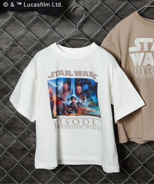STAR WARS（スターウォーズ）の「【リンク】STAR WARS/Tシャツ(キッズサイズ)（Tシャツ/カットソー・キッズ・ベージュ/オフホワイト/ブラック/アイボリー・150/90/100/110/120/130/140）」の2枚目の写真
