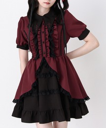DearMyLove（ディアマイラブ）の「ゴシック風バラボタンレースフリルボウタイワンピース（ワンピース）」