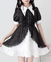 DearMyLove（ディアマイラブ）の「ゴシック風バラボタンレースフリルボウタイワンピース（ワンピース）」