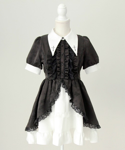 DearMyLove(ディアマイラブ)の「ゴシック風バラボタンレースフリルボウタイワンピース(ワンピース・レディース・ブラック/ボルドー・MEDIUM/LARGE/3L)」の18枚目の写真