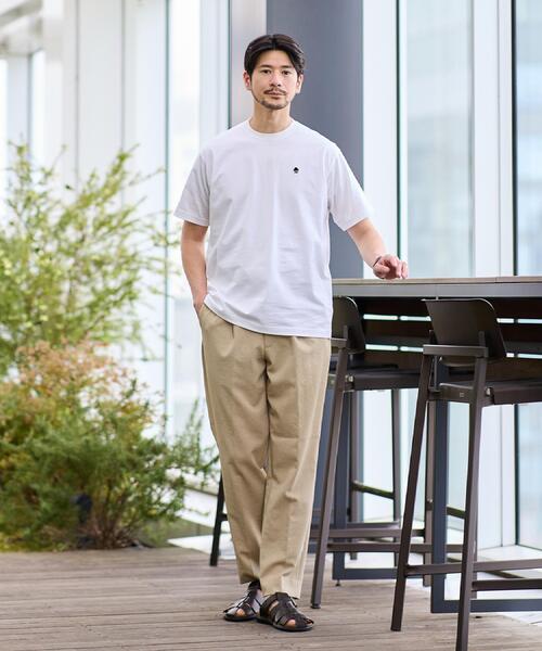 TAKEO KIKUCHI(タケオキクチ)の「【日本製】ワンポイント刺繍 半袖Tシャツ(Tシャツ/カットソー・メンズ・モスグリーン/ホワイト/ネイビー/レッド系1/ブラック・04/03/02/01)」の6枚目の写真