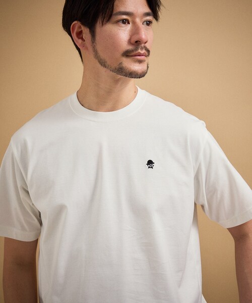 TAKEO KIKUCHI(タケオキクチ)の「【日本製】ワンポイント刺繍 半袖Tシャツ(Tシャツ/カットソー・メンズ・モスグリーン/ホワイト/ネイビー/レッド系1/ブラック・04/03/02/01)」の9枚目の写真