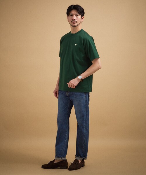 TAKEO KIKUCHI(タケオキクチ)の「【日本製】ワンポイント刺繍 半袖Tシャツ(Tシャツ/カットソー・メンズ・モスグリーン/ホワイト/ネイビー/レッド系1/ブラック・04/03/02/01)」の19枚目の写真