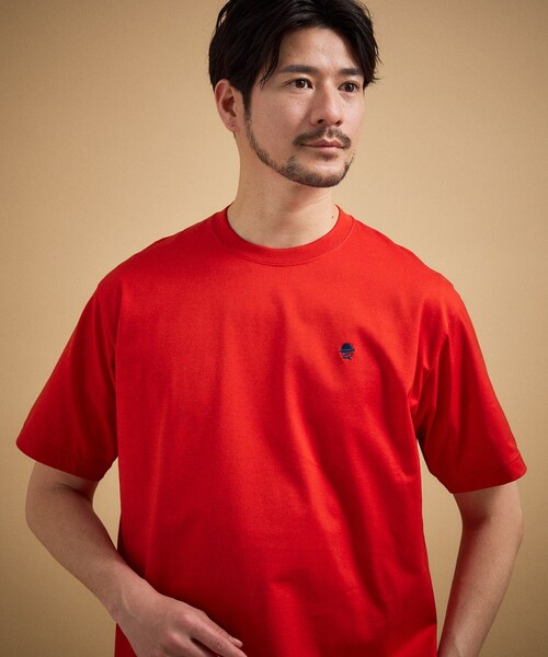 TAKEO KIKUCHI(タケオキクチ)の「【日本製】ワンポイント刺繍 半袖Tシャツ(Tシャツ/カットソー・メンズ・モスグリーン/ホワイト/ネイビー/レッド系1/ブラック・04/03/02/01)」の21枚目の写真