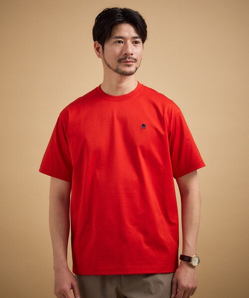 TAKEO KIKUCHI(タケオキクチ)の「【日本製】ワンポイント刺繍 半袖Tシャツ(Tシャツ/カットソー・メンズ・モスグリーン/ホワイト/ネイビー/レッド系1/ブラック・04/03/02/01)」の22枚目の写真