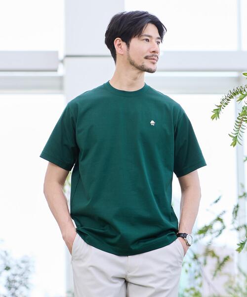 TAKEO KIKUCHI(タケオキクチ)の「【日本製】ワンポイント刺繍 半袖Tシャツ(Tシャツ/カットソー・メンズ・モスグリーン/ホワイト/ネイビー/レッド系1/ブラック・04/03/02/01)」の4枚目の写真