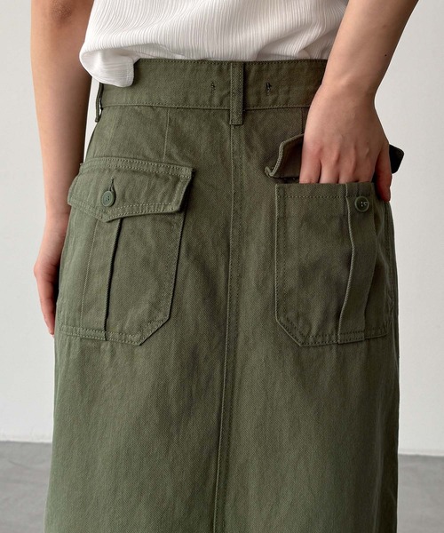 CANAL JEAN(キャナルジーン)の「HARING ウォッシングコットンロングスカート(スカート・レディース・カーキ・SMALL/X-SMALL/MEDIUM)」の10枚目の写真