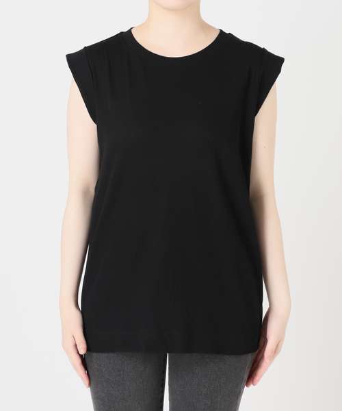 JOURNAL STANDARD relume(ジャーナルスタンダード レリューム)の「シアーツイストコットンノースリーブ(Tシャツ/カットソー・レディース・サックスブルー/ブラック/ブラウン/ホワイト・FREE)」の11枚目の写真