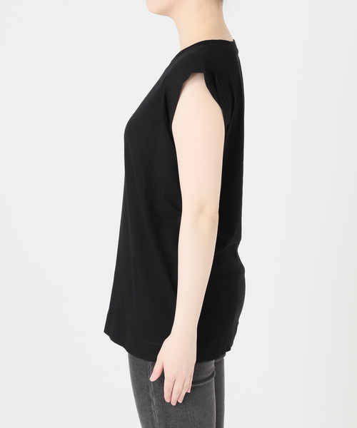 JOURNAL STANDARD relume(ジャーナルスタンダード レリューム)の「シアーツイストコットンノースリーブ(Tシャツ/カットソー・レディース・サックスブルー/ブラック/ブラウン/ホワイト・FREE)」の12枚目の写真