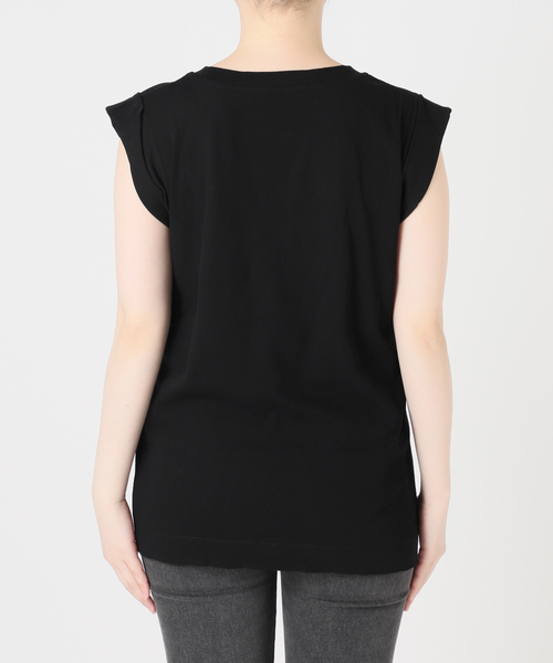 JOURNAL STANDARD relume(ジャーナルスタンダード レリューム)の「シアーツイストコットンノースリーブ(Tシャツ/カットソー・レディース・サックスブルー/ブラック/ブラウン/ホワイト・FREE)」の13枚目の写真