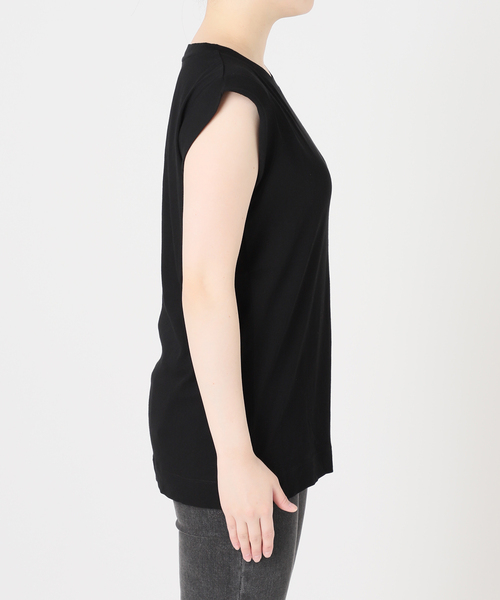 JOURNAL STANDARD relume(ジャーナルスタンダード レリューム)の「シアーツイストコットンノースリーブ(Tシャツ/カットソー・レディース・サックスブルー/ブラック/ブラウン/ホワイト・FREE)」の14枚目の写真