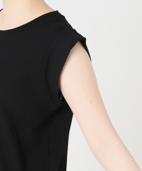 JOURNAL STANDARD relume(ジャーナルスタンダード レリューム)の「シアーツイストコットンノースリーブ(Tシャツ/カットソー・レディース・サックスブルー/ブラック/ブラウン/ホワイト・FREE)」の15枚目の写真