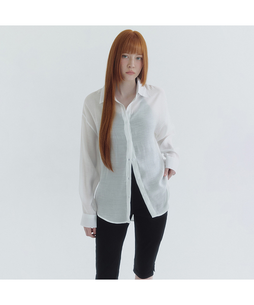 MICANE(ミケーネ)の「アイリンオーバーサイズシャツ(シャツ/ブラウス・レディース・スカイブルー/アイボリー/ミント・LARGE/SMALL/MEDIUM)」の2枚目の写真
