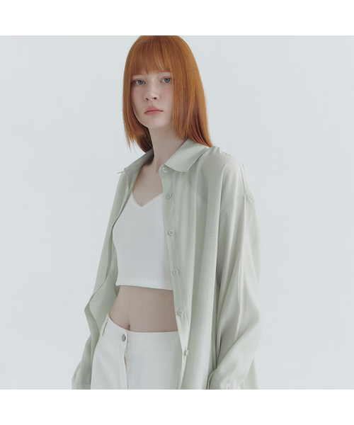 MICANE(ミケーネ)の「アイリンオーバーサイズシャツ(シャツ/ブラウス・レディース・スカイブルー/アイボリー/ミント・LARGE/SMALL/MEDIUM)」の1枚目の写真