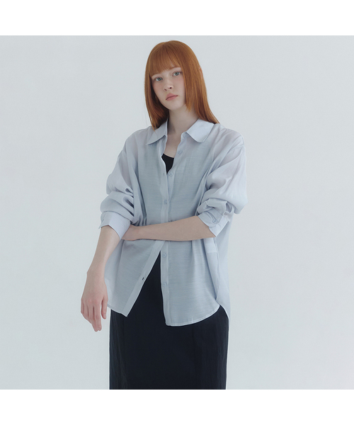 MICANE(ミケーネ)の「アイリンオーバーサイズシャツ(シャツ/ブラウス・レディース・スカイブルー/アイボリー/ミント・LARGE/SMALL/MEDIUM)」の3枚目の写真