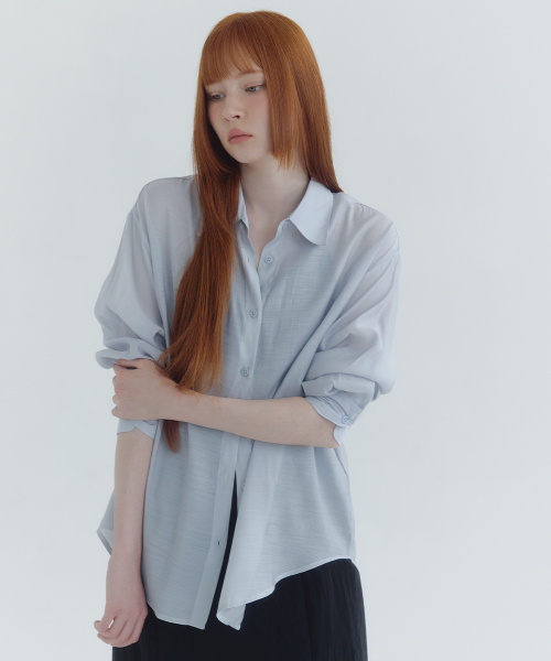 MICANE(ミケーネ)の「アイリンオーバーサイズシャツ(シャツ/ブラウス・レディース・スカイブルー/アイボリー/ミント・LARGE/SMALL/MEDIUM)」の9枚目の写真