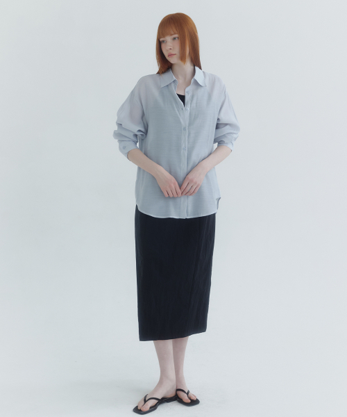 MICANE(ミケーネ)の「アイリンオーバーサイズシャツ(シャツ/ブラウス・レディース・スカイブルー/アイボリー/ミント・LARGE/SMALL/MEDIUM)」の11枚目の写真