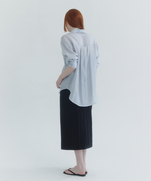 MICANE(ミケーネ)の「アイリンオーバーサイズシャツ(シャツ/ブラウス・レディース・スカイブルー/アイボリー/ミント・LARGE/SMALL/MEDIUM)」の12枚目の写真