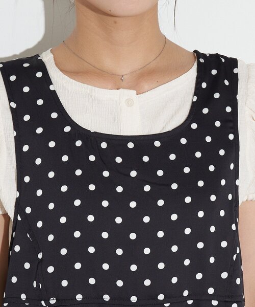 CIAOPANIC(チャオパニック)の「【neutral by ciaopanic】裾フリルドット柄ミニワンピース(ワンピース・レディース・ブラック/グレー/アイボリー・FREE)」の21枚目の写真