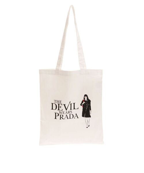MURUA(ムルーア)の「【プラダを着た悪魔】プリントトートバッグ(トートバッグ・レディース・ホワイト/ブラック・FREE)」の19枚目の写真