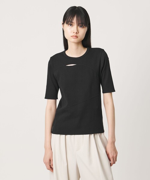 AEWEN MATOPH（イウエン マトフ）の「＜AEWEN MATOPH＞イレギュラー パネル Tシャツ（Tシャツ/カットソー・レディース・ホワイト/ブラック・FREE）」の2枚目の写真