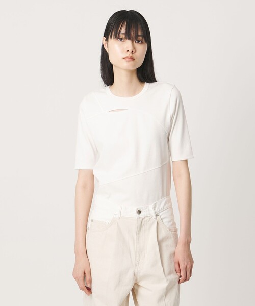 AEWEN MATOPH（イウエン マトフ）の「＜AEWEN MATOPH＞イレギュラー パネル Tシャツ（Tシャツ/カットソー・レディース・ホワイト/ブラック・FREE）」の10枚目の写真