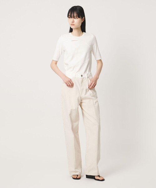 AEWEN MATOPH（イウエン マトフ）の「＜AEWEN MATOPH＞イレギュラー パネル Tシャツ（Tシャツ/カットソー・レディース・ホワイト/ブラック・FREE）」の8枚目の写真