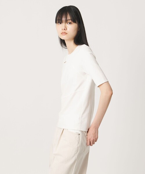 AEWEN MATOPH（イウエン マトフ）の「＜AEWEN MATOPH＞イレギュラー パネル Tシャツ（Tシャツ/カットソー・レディース・ホワイト/ブラック・FREE）」の3枚目の写真
