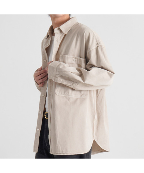 BUTTON SEOUL(ボタンソウル)の「バイオウォッシュドコットンポケットシャツ (3カラー)(シャツ/ブラウス・メンズ・レッド/ライトブルー/ライトベージュ・X-LARGE/LARGE/MEDIUM)」の2枚目の写真
