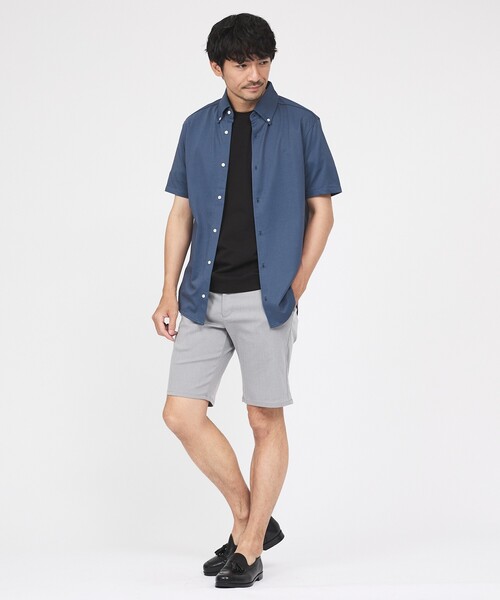ABAHOUSE GRAY（アバハウスグレイ）の「【WEB限定】シルキー マイクロカノコ ボタンダウン 半袖シャツ（シャツ/ブラウス・メンズ・ホワイト/サックスブルー/グレイッシュベージュ/グレイッシュブルー・44/46/48/50）」の15枚目の写真