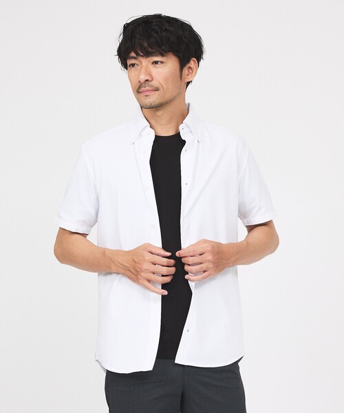 ABAHOUSE GRAY（アバハウスグレイ）の「【WEB限定】シルキー マイクロカノコ ボタンダウン 半袖シャツ（シャツ/ブラウス・メンズ・ホワイト/サックスブルー/グレイッシュベージュ/グレイッシュブルー・44/46/48/50）」の21枚目の写真