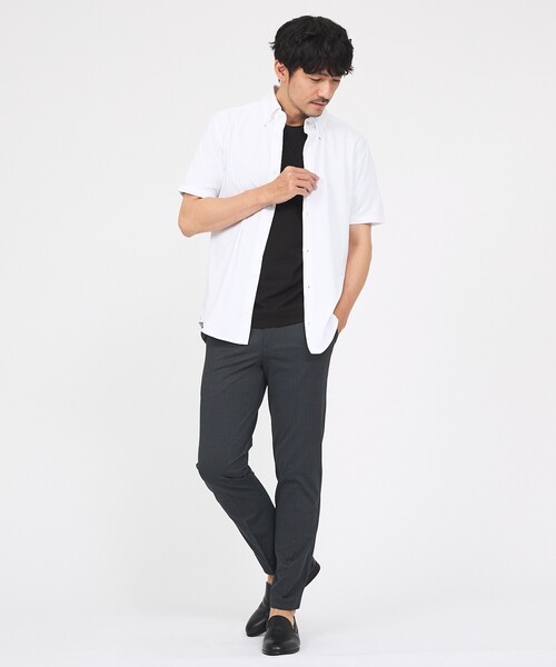 ABAHOUSE GRAY（アバハウスグレイ）の「【WEB限定】シルキー マイクロカノコ ボタンダウン 半袖シャツ（シャツ/ブラウス・メンズ・ホワイト/サックスブルー/グレイッシュベージュ/グレイッシュブルー・44/46/48/50）」の22枚目の写真