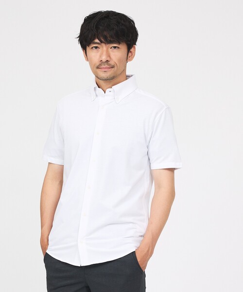 ABAHOUSE GRAY(アバハウスグレイ)の「【WEB限定】シルキー マイクロカノコ ボタンダウン 半袖シャツ(シャツ/ブラウス・メンズ・ホワイト/サックスブルー/グレイッシュベージュ/グレイッシュブルー・44/46/48/50)」の8枚目の写真