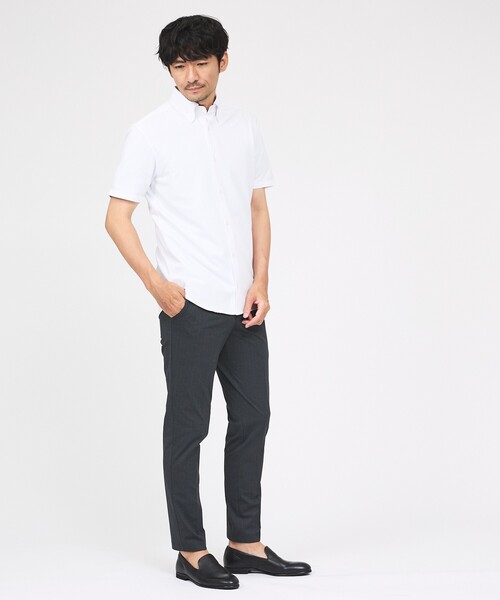 ABAHOUSE GRAY(アバハウスグレイ)の「【WEB限定】シルキー マイクロカノコ ボタンダウン 半袖シャツ(シャツ/ブラウス・メンズ・ホワイト/サックスブルー/グレイッシュベージュ/グレイッシュブルー・44/46/48/50)」の9枚目の写真